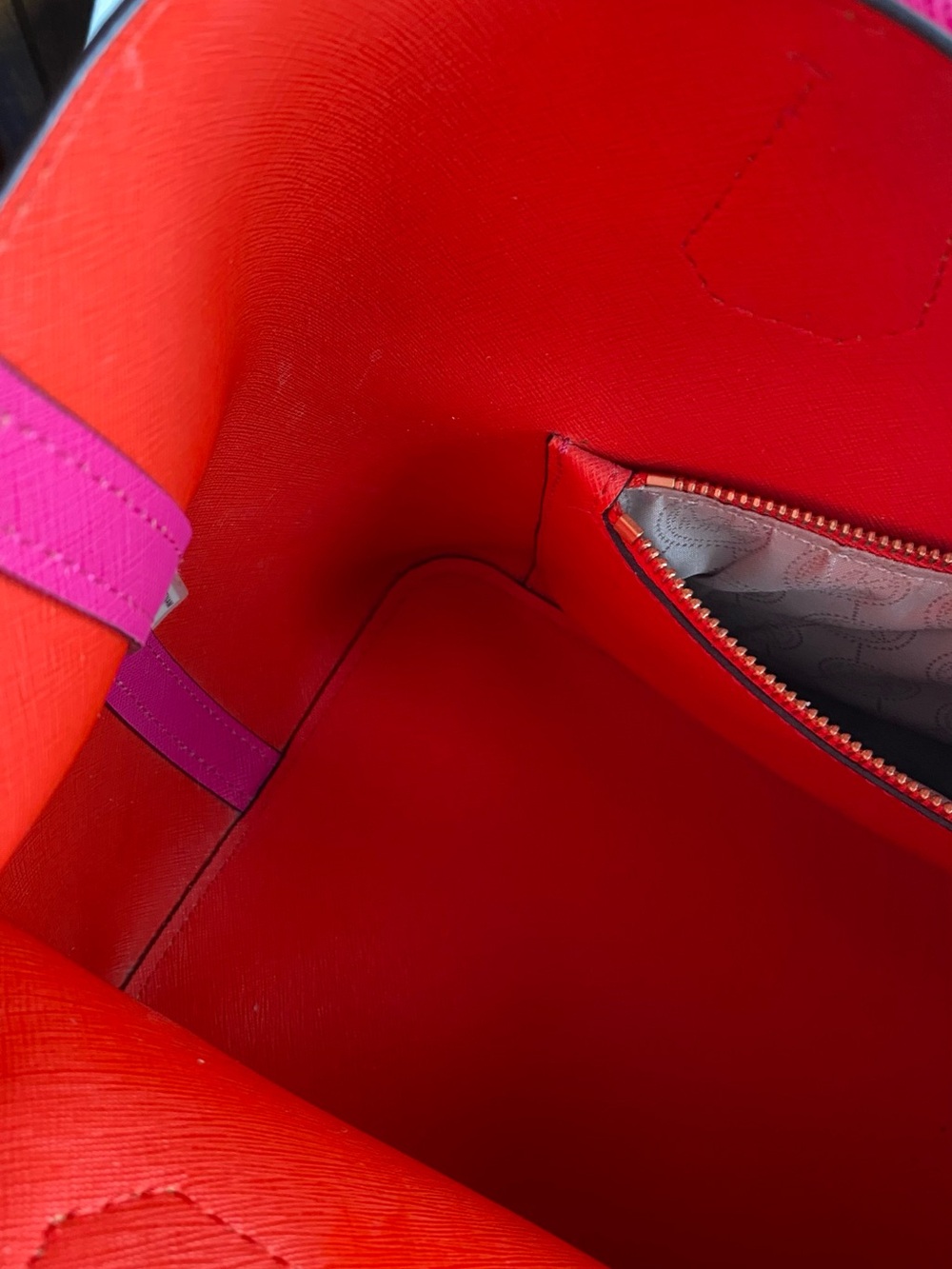 Michael Kors Fuchsia Saffiano Leather Bag - Picture 12 of 13